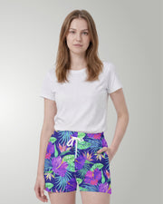 Womens Beach Shorts - Purple Paradise