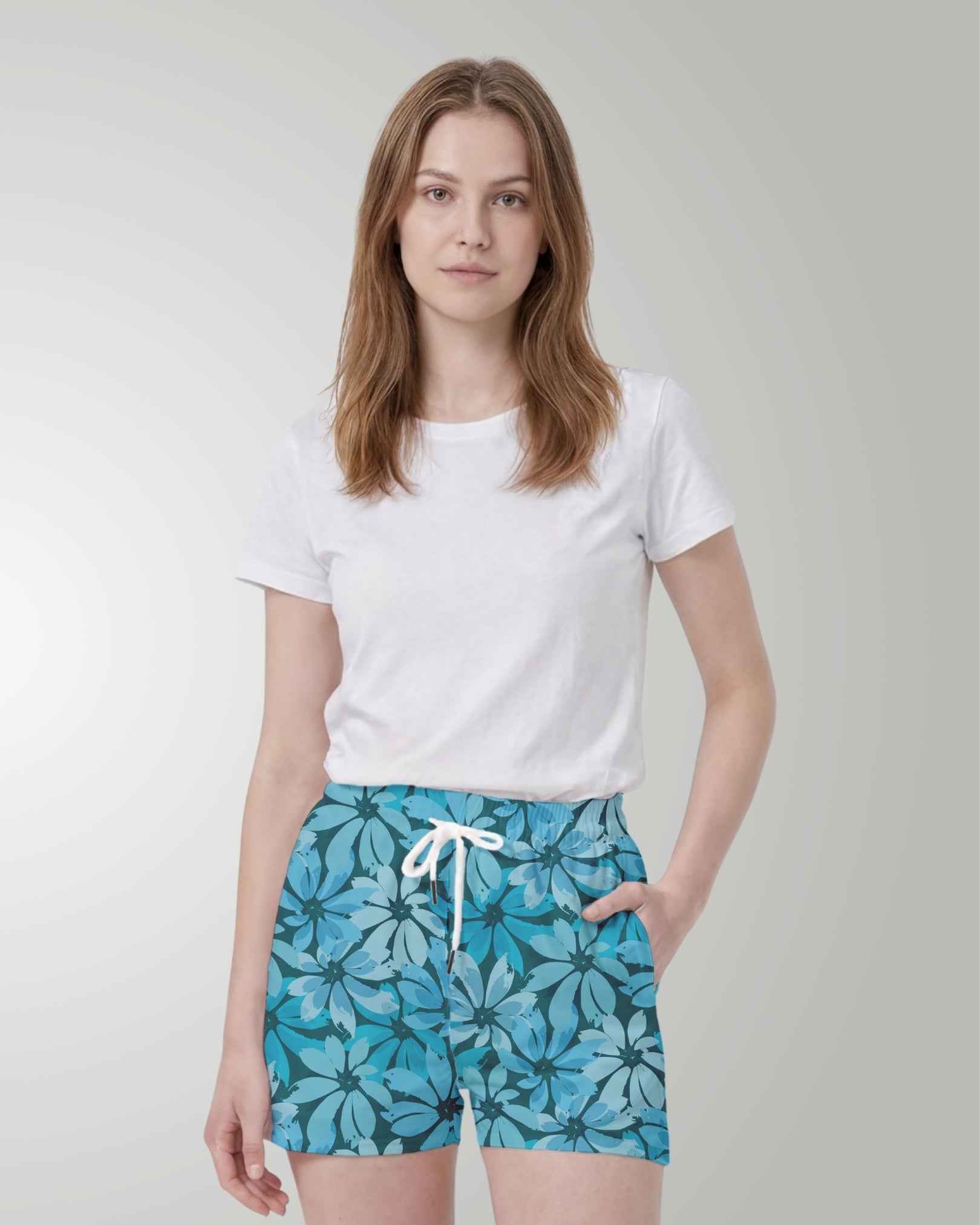 Womens Beach Shorts - Seaside Sonata