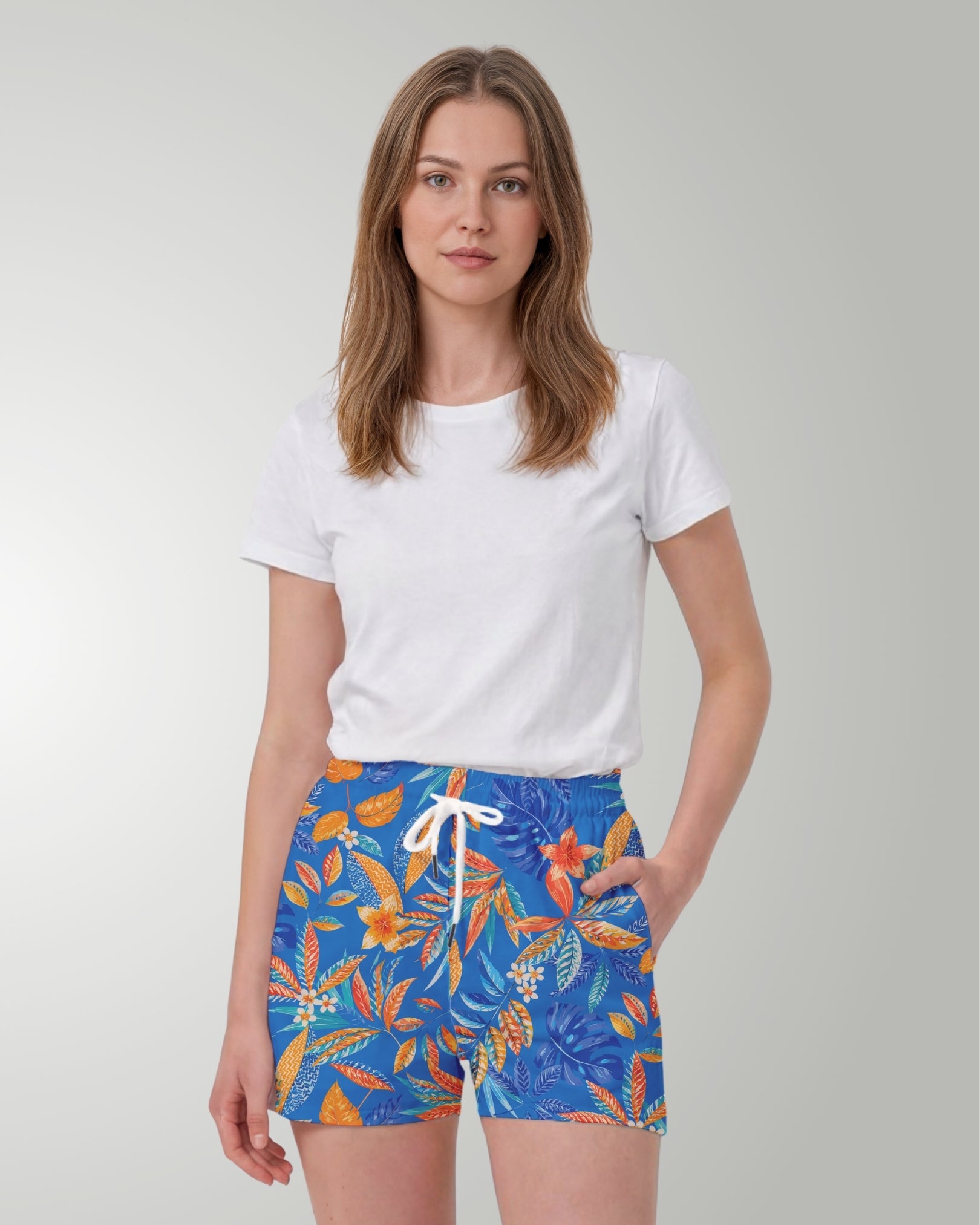 Womens Beach Shorts - Tropical Escape