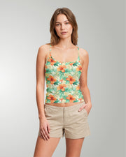 Womens Crop Cami Tank - Sunrise Lagoon