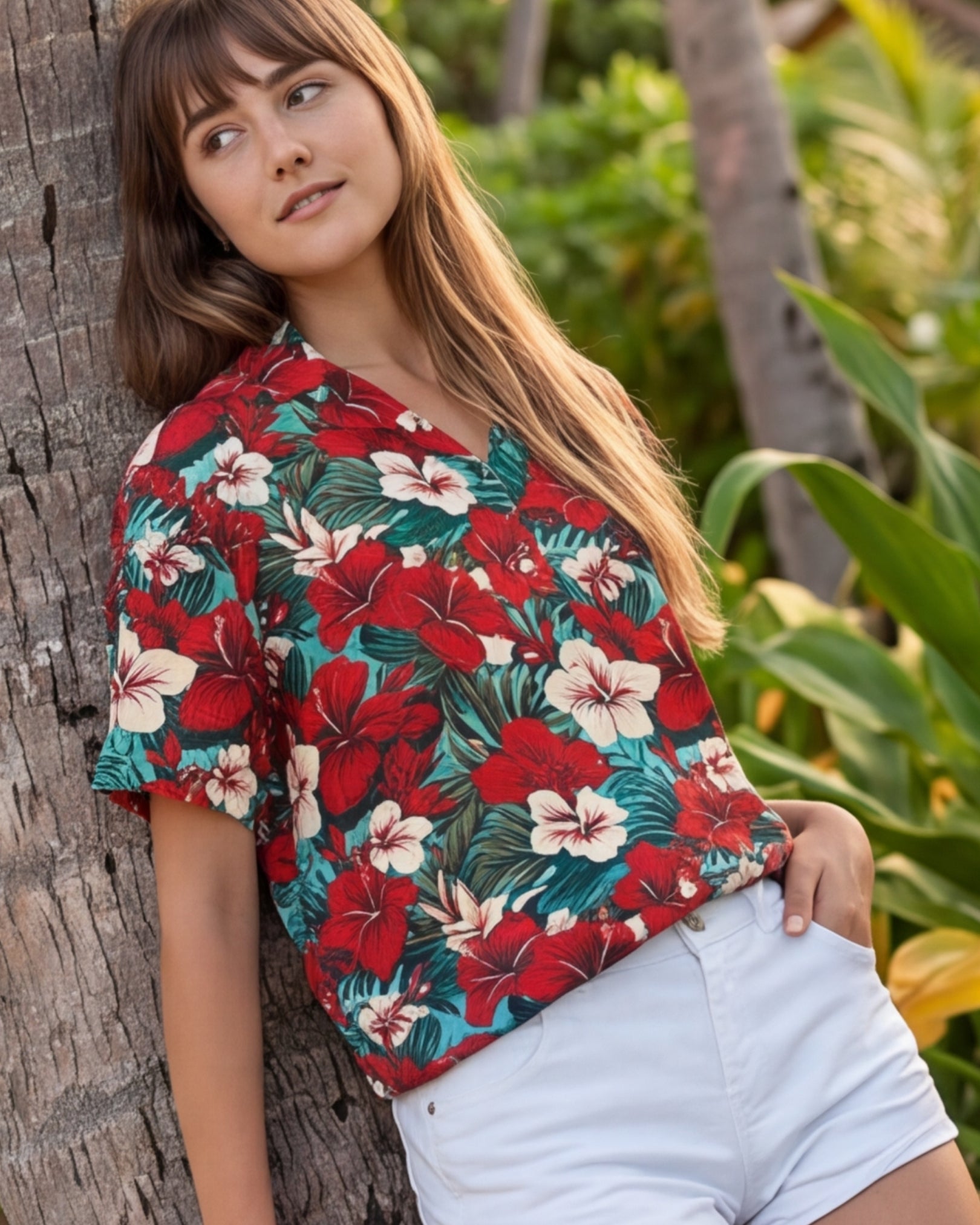 Womens Hawaiian Shirt - Aloha Vibes
