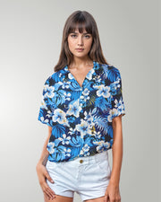 Womens Hawaiian Shirt - Blue Hawaiian