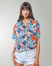 Womens Hawaiian Shirt - Island Oasis