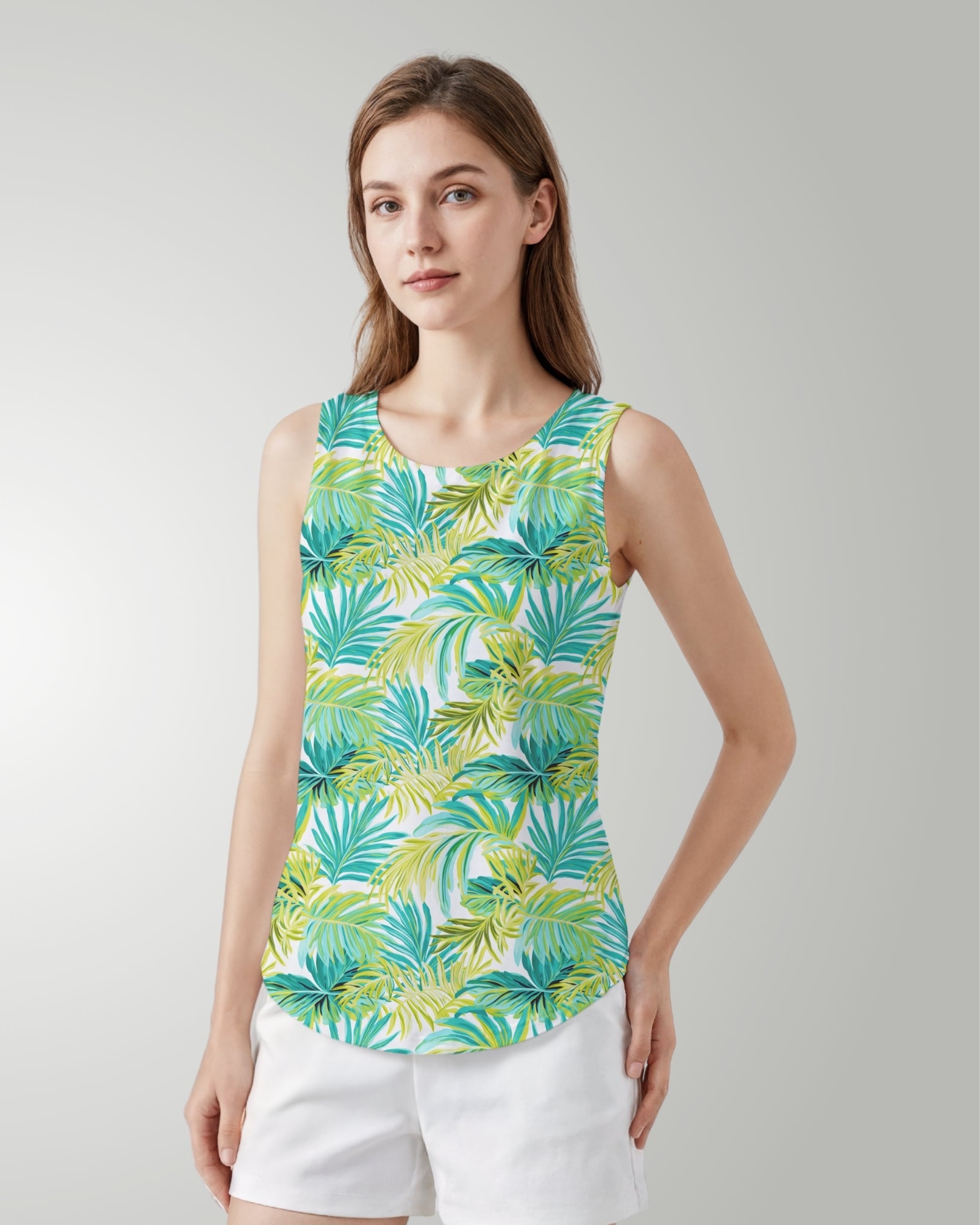 Womens Tank - Green Palms