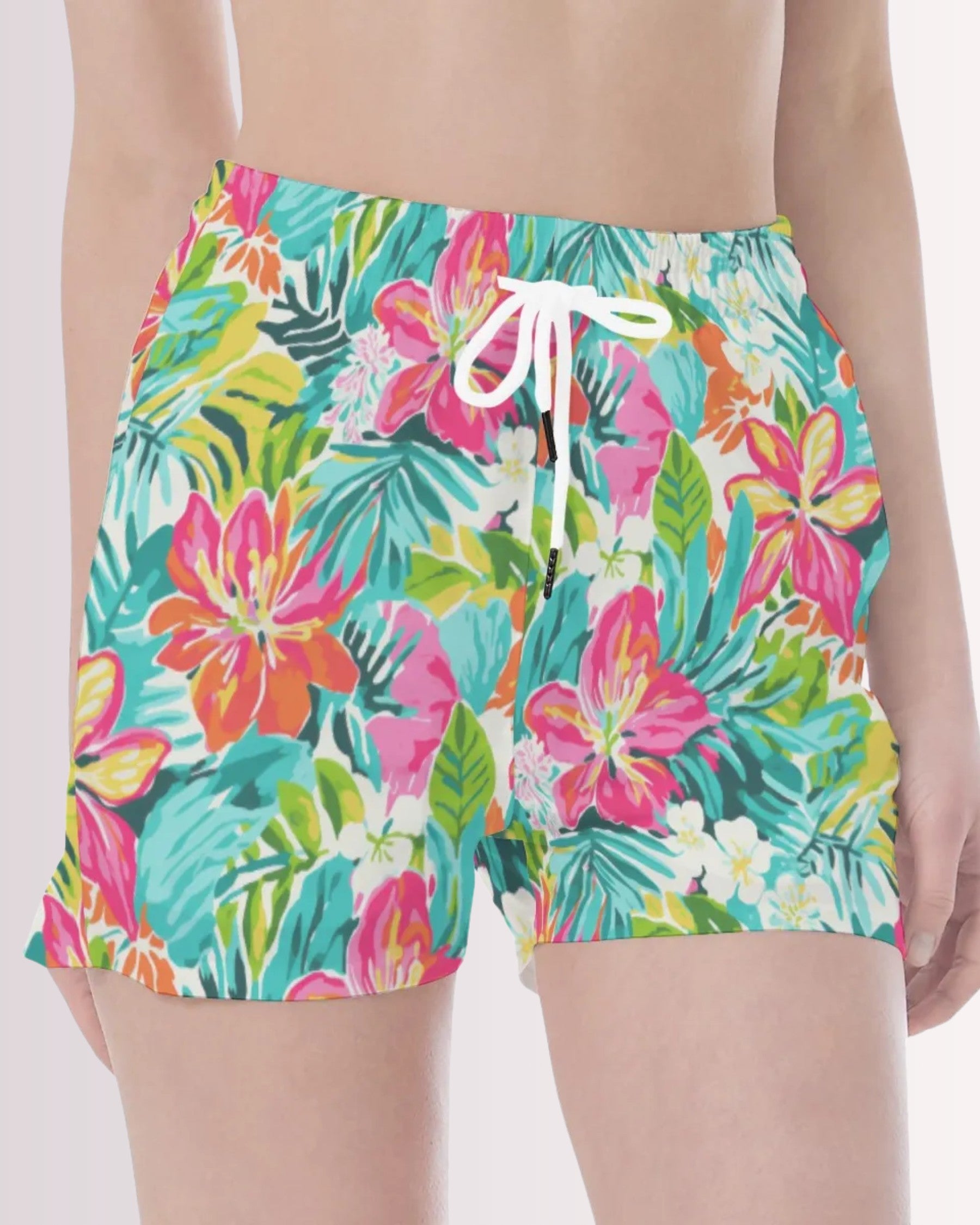 Womens Beach Shorts - Tropical Hawaiian III