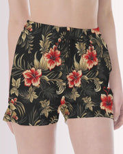 Womens Beach Shorts - Vintage Hawaiian I