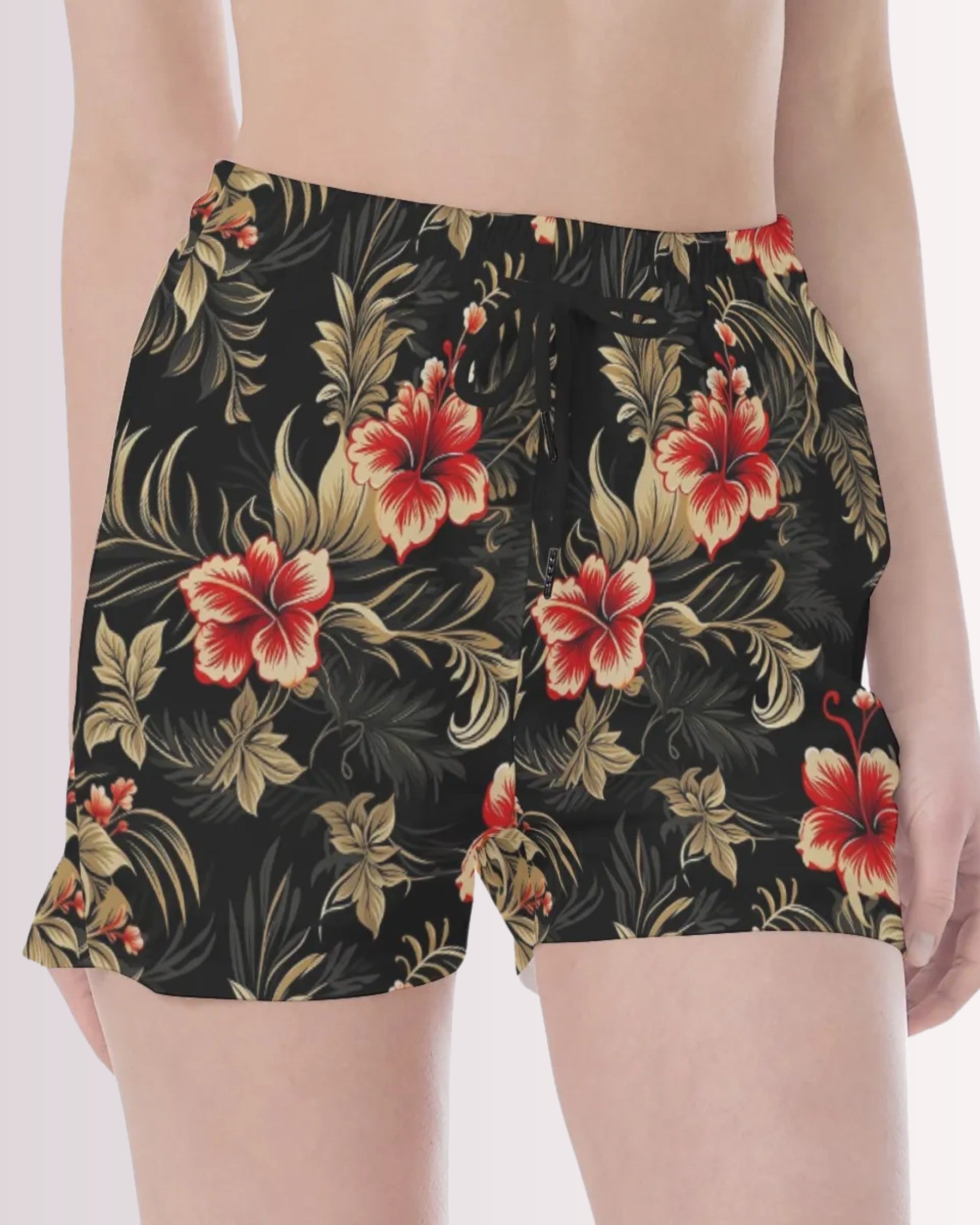 Womens Beach Shorts - Vintage Hawaiian I
