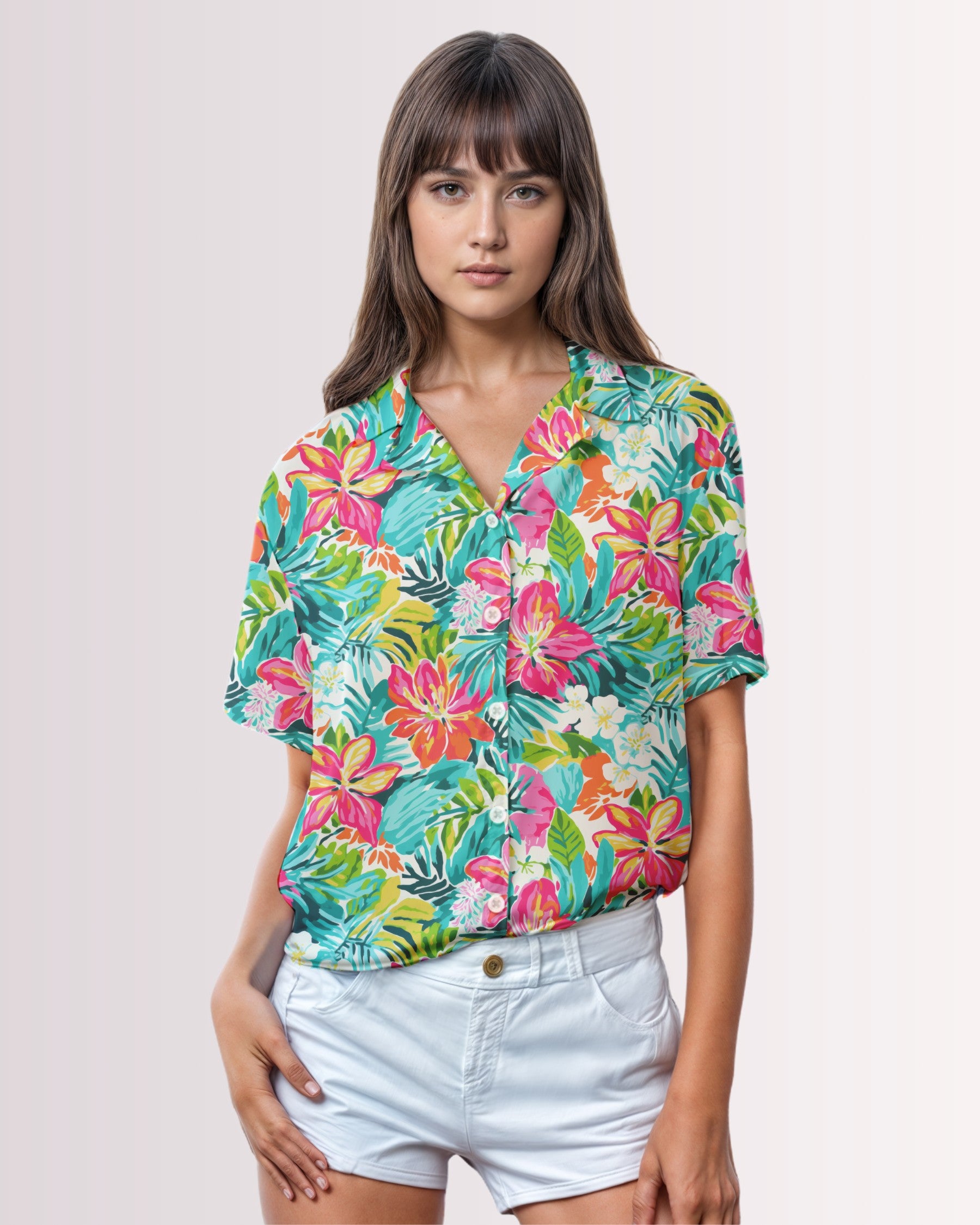 Womens Hawaiian Shirt - Tropical Hawaiian III