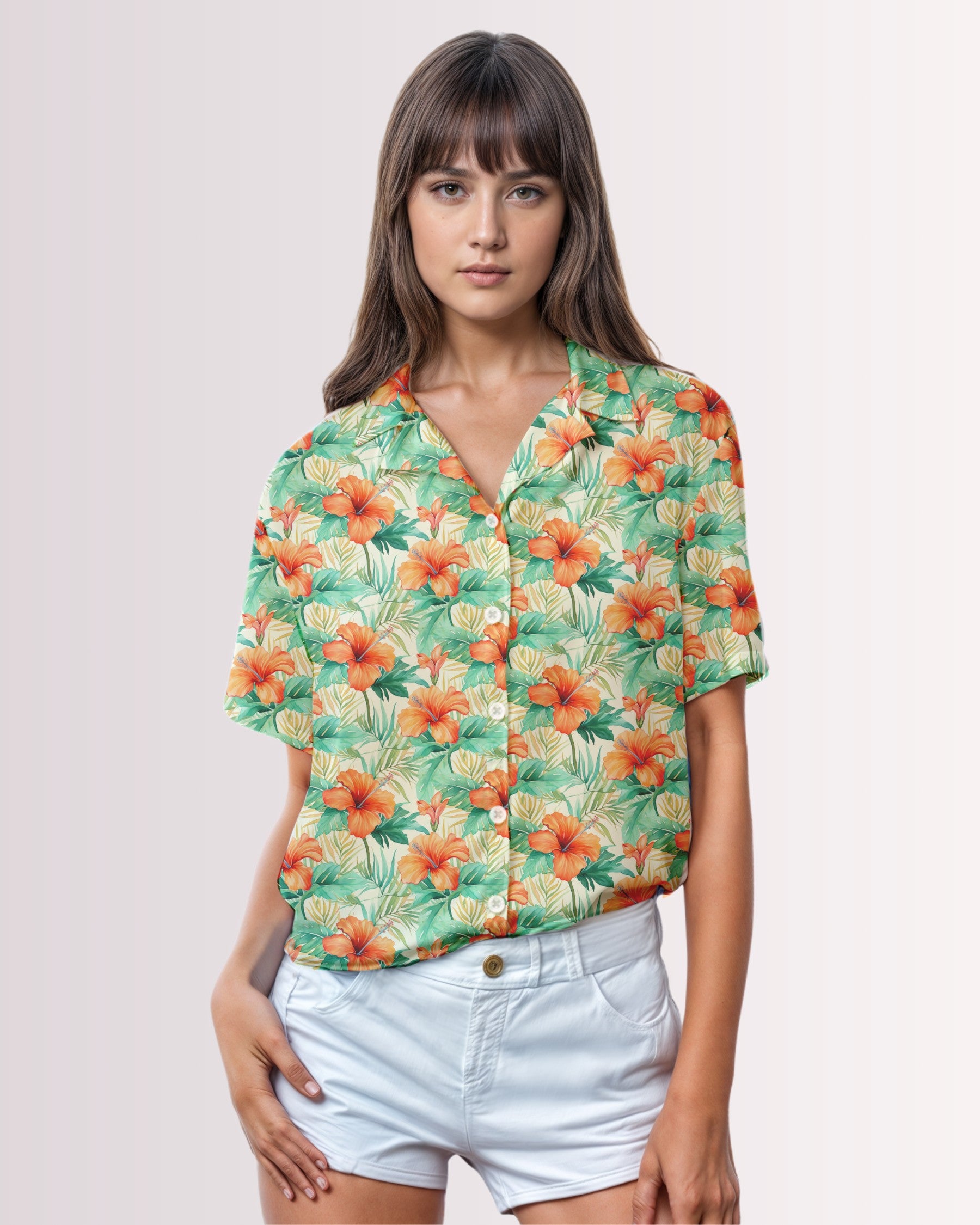 Womens Hawaiian Shirt - Tropical Hawaiian VI