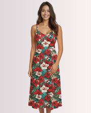 Womens Sun Dress - Red Hawaiian II