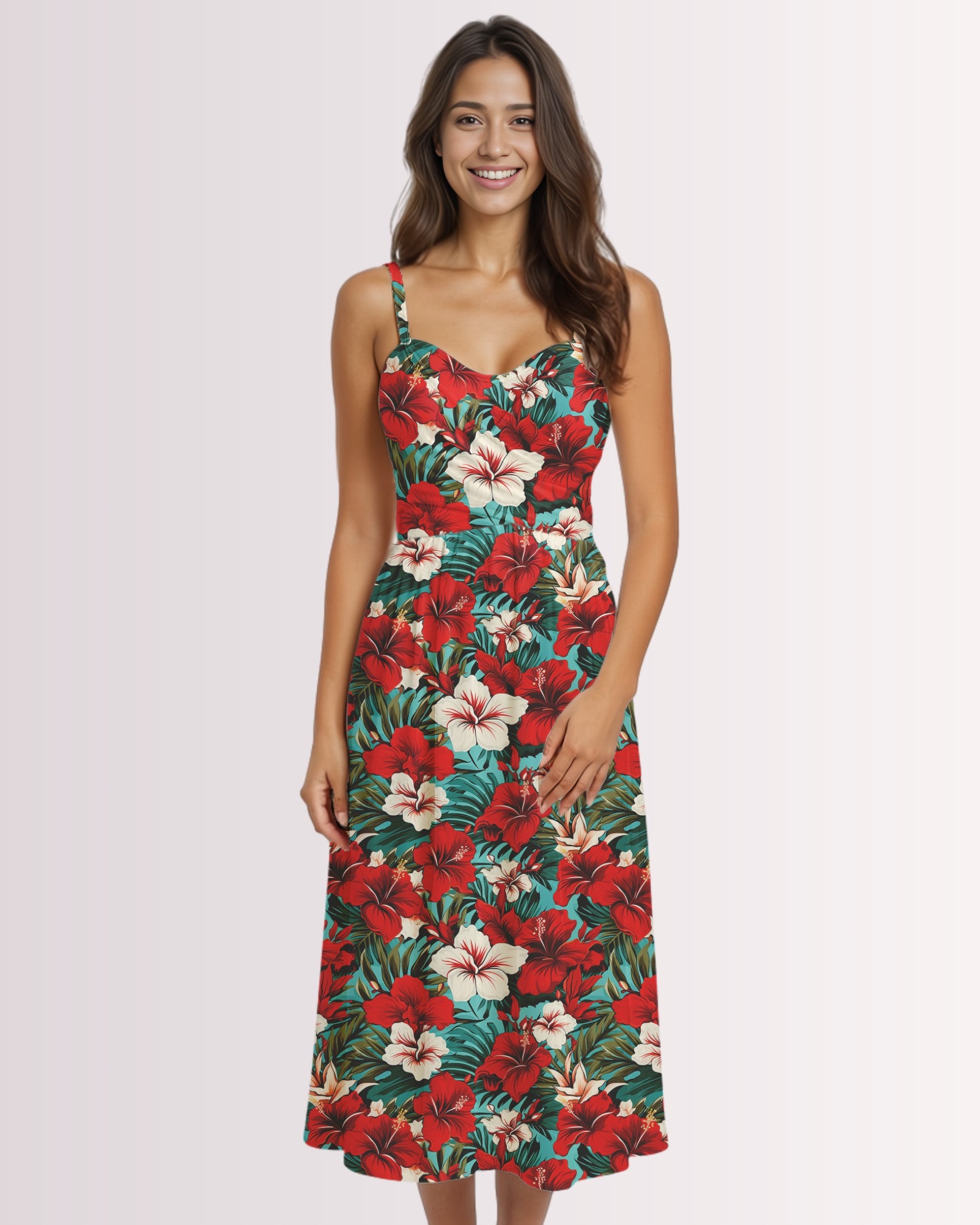 Womens Sun Dress - Red Hawaiian II