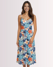 Womens Sun Dress - Blue Tropoical II