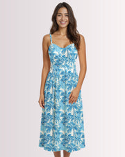 Womens Sun Dress - Blue Palm Trees I