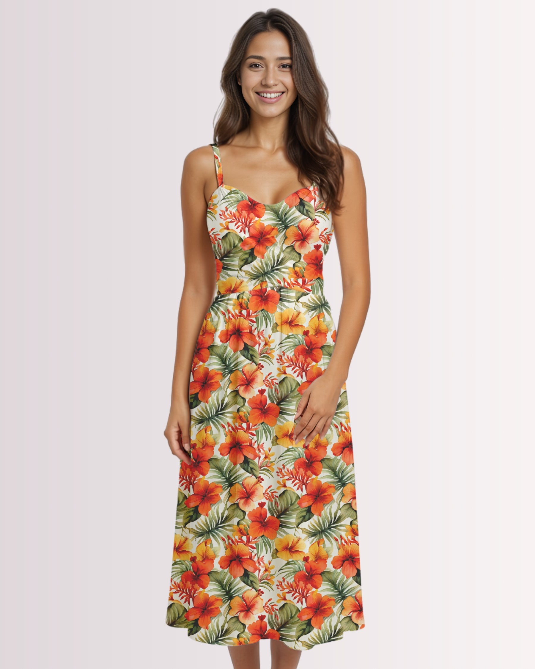 Womens Sun Dress - Orange Hawaiian III