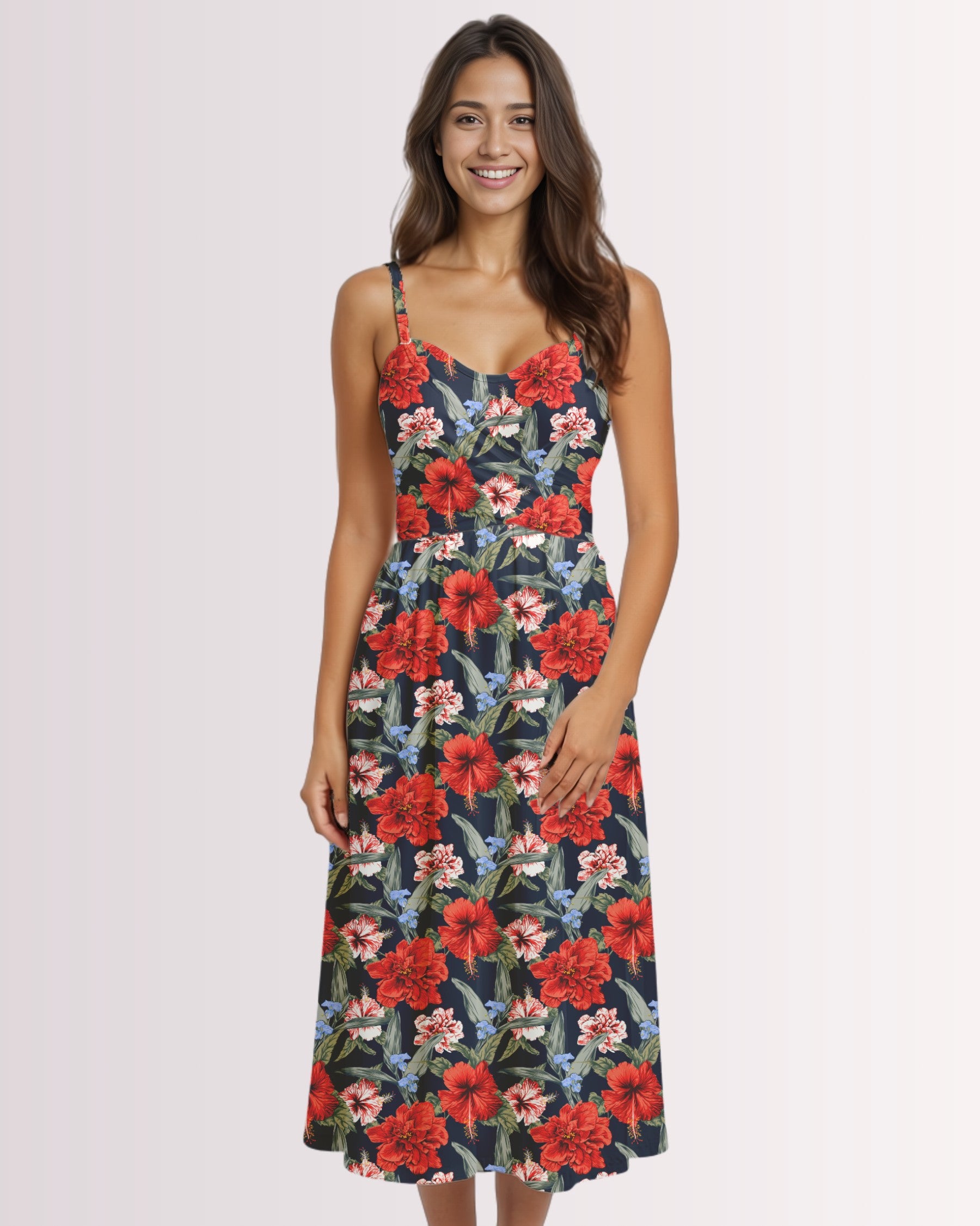 Womens Sun Dress - Tropical Floral IX