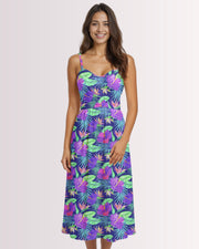 Womens Sun Dress - Purple Hawaiian IV