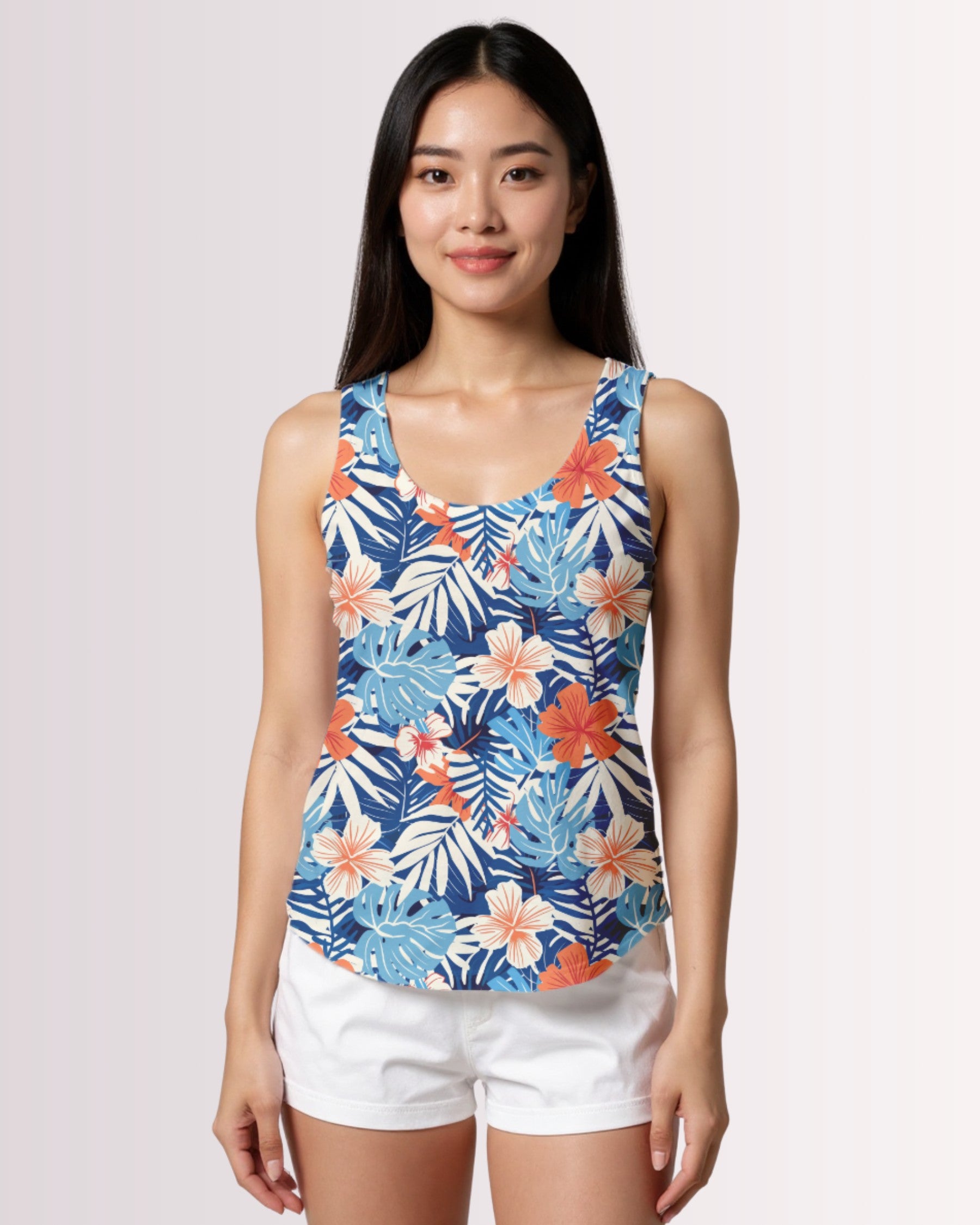 Womens Tank - Blue Tropoical II