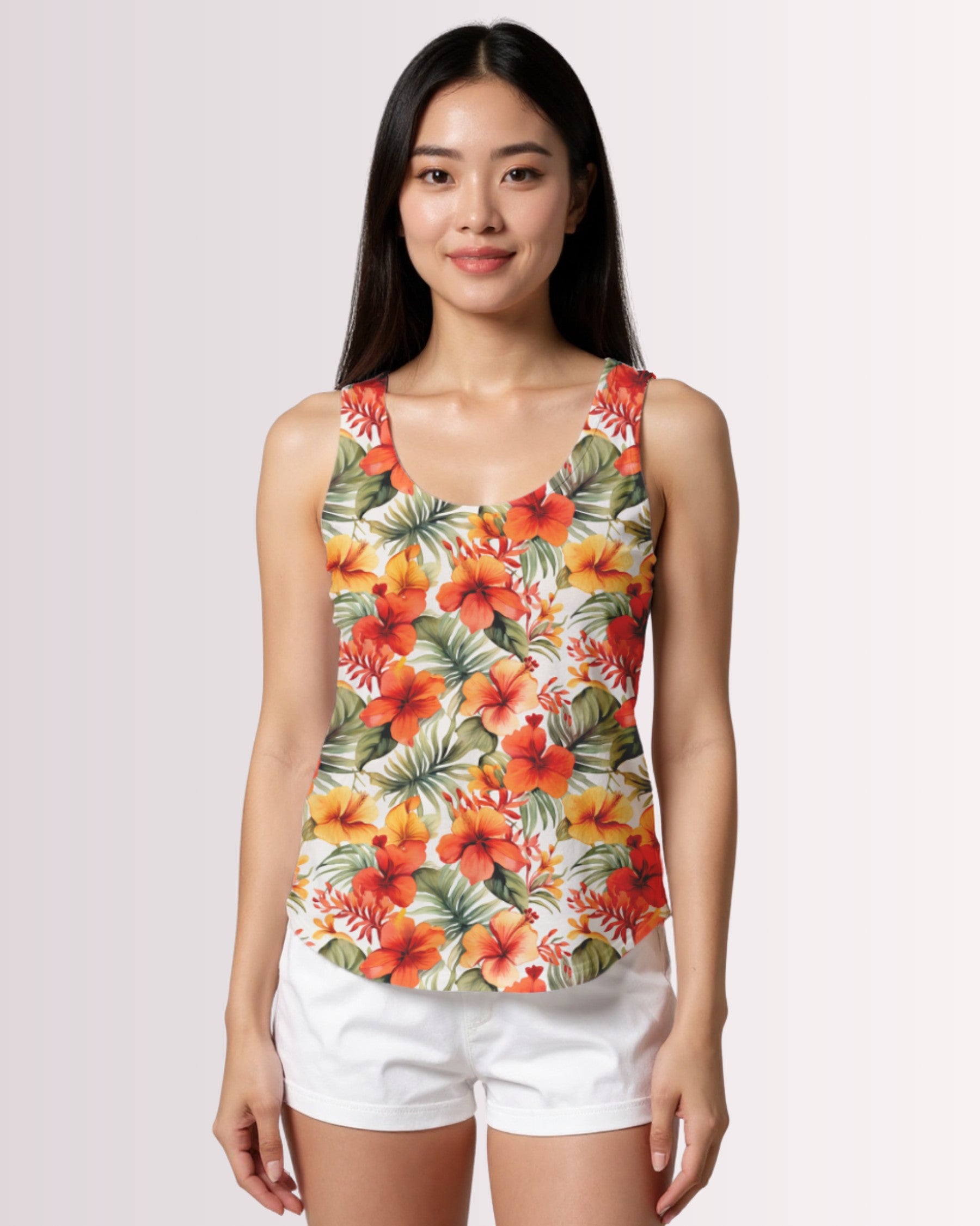 Womens Tank - Orange Hawaiian III