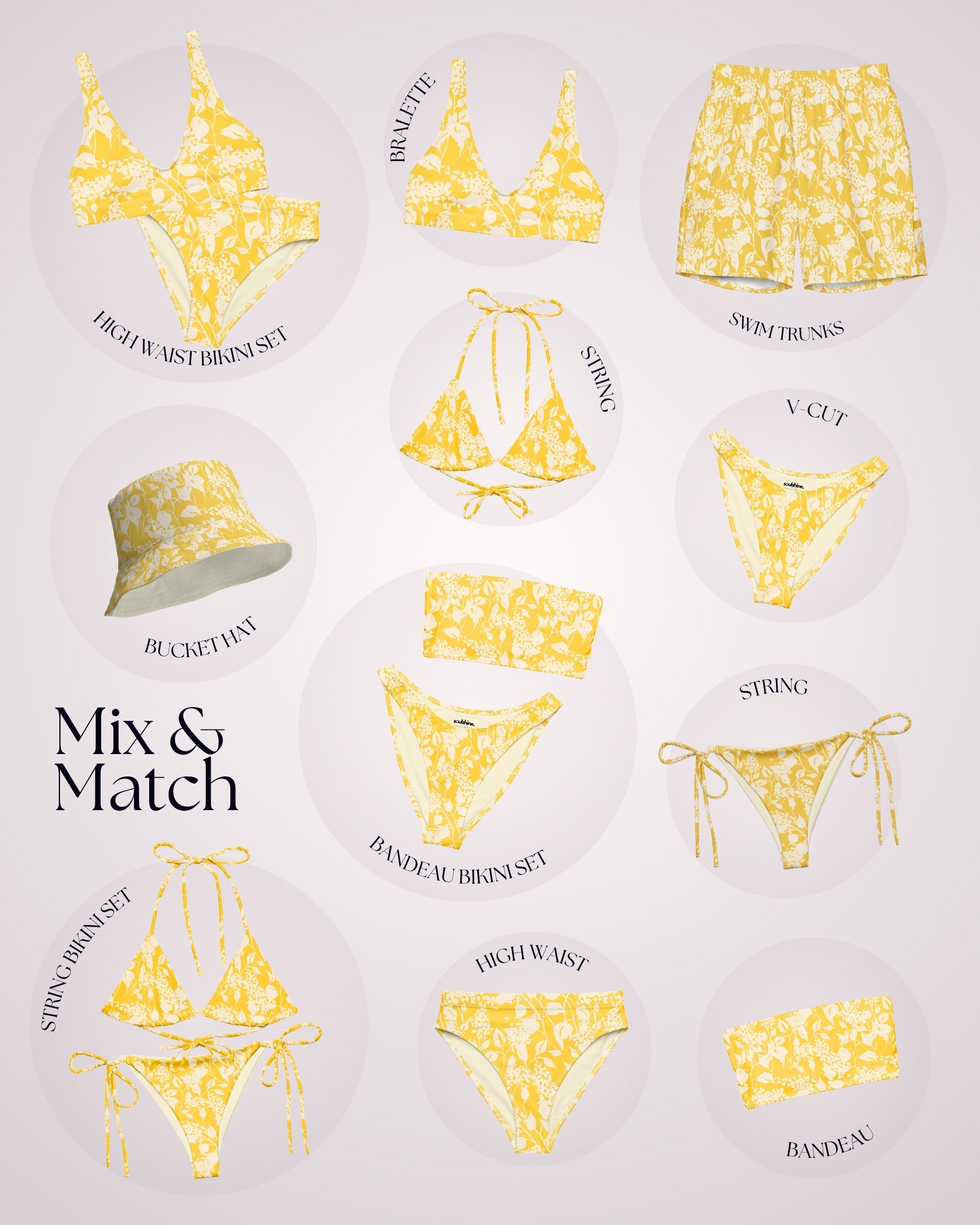 Couples Matching Swimsuits - Tropical Floral IV