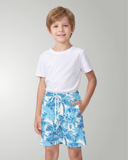 Youth Beach Shorts - Blue Palms