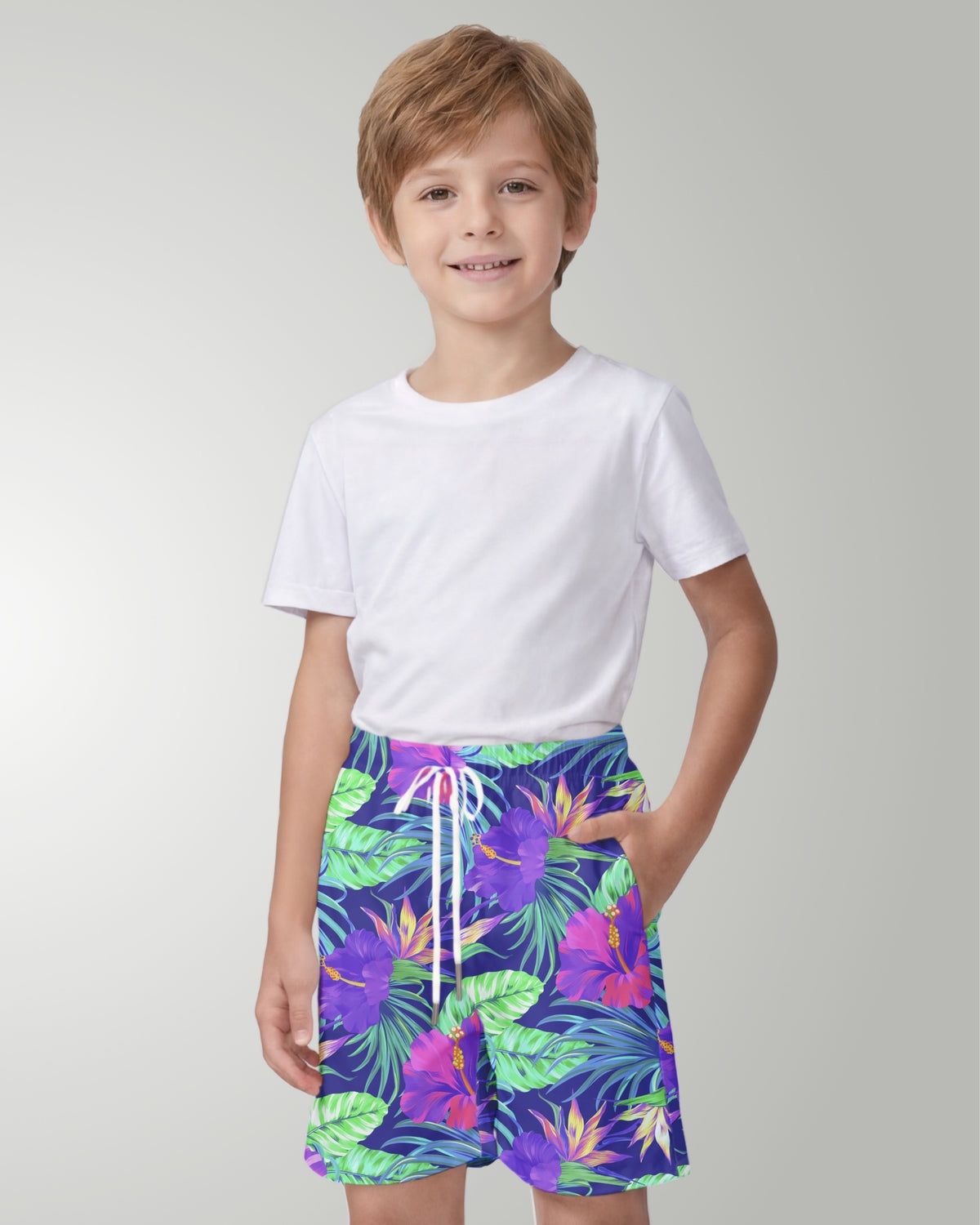 Youth Beach Shorts - Purple Paradise