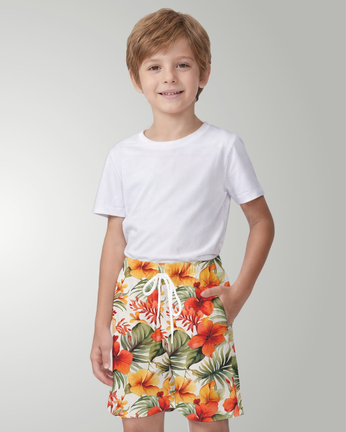 Youth Beach Shorts - Sunset Bloom