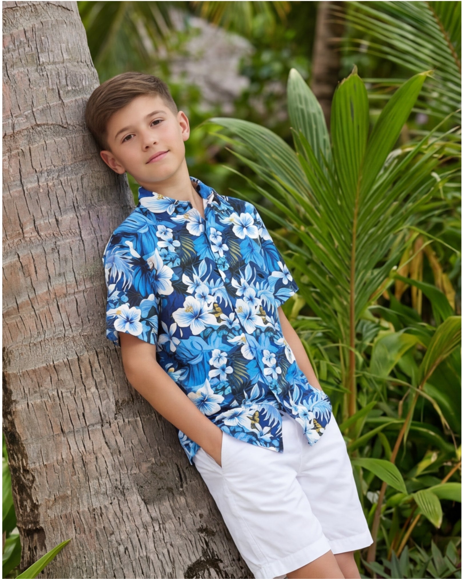 Youth Hawaiian Shirt - Blue Hawaiian