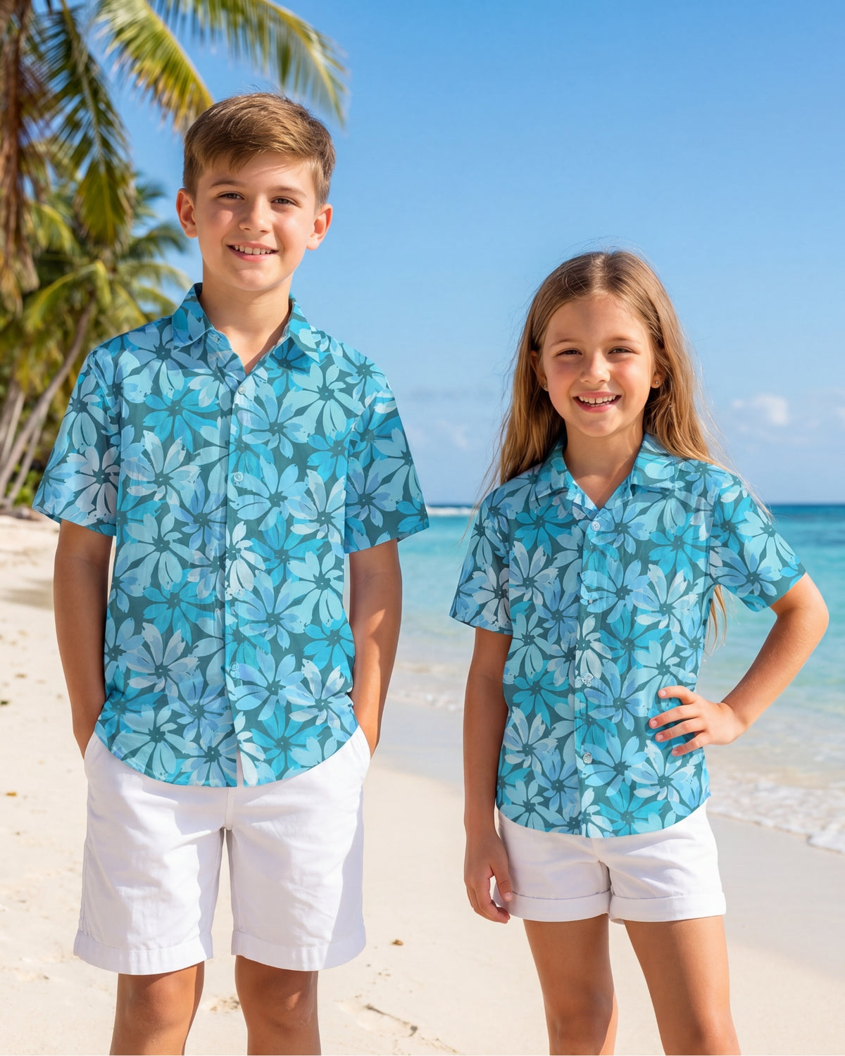 Youth Hawaiian Shirt - Seaside Sonata