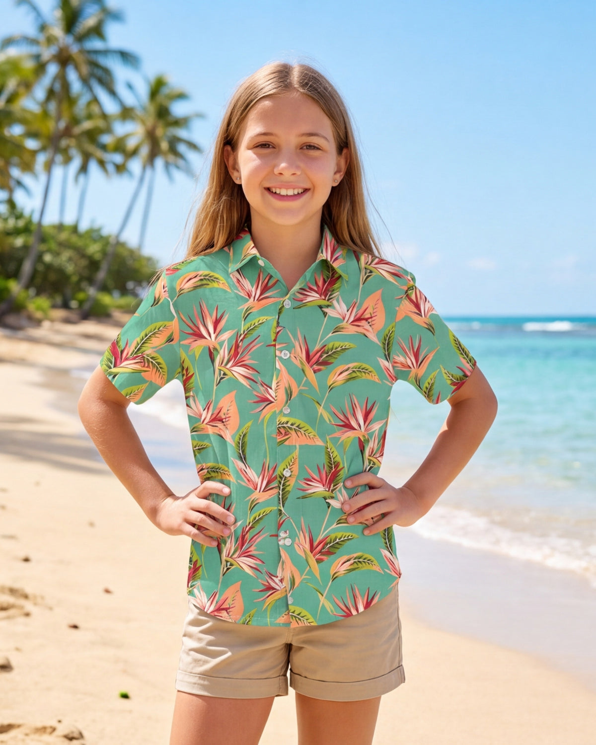 Youth Hawaiian Shirt - Tropical Melody
