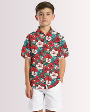 Youth Hawaiian Shirt - Red Hawaiian II