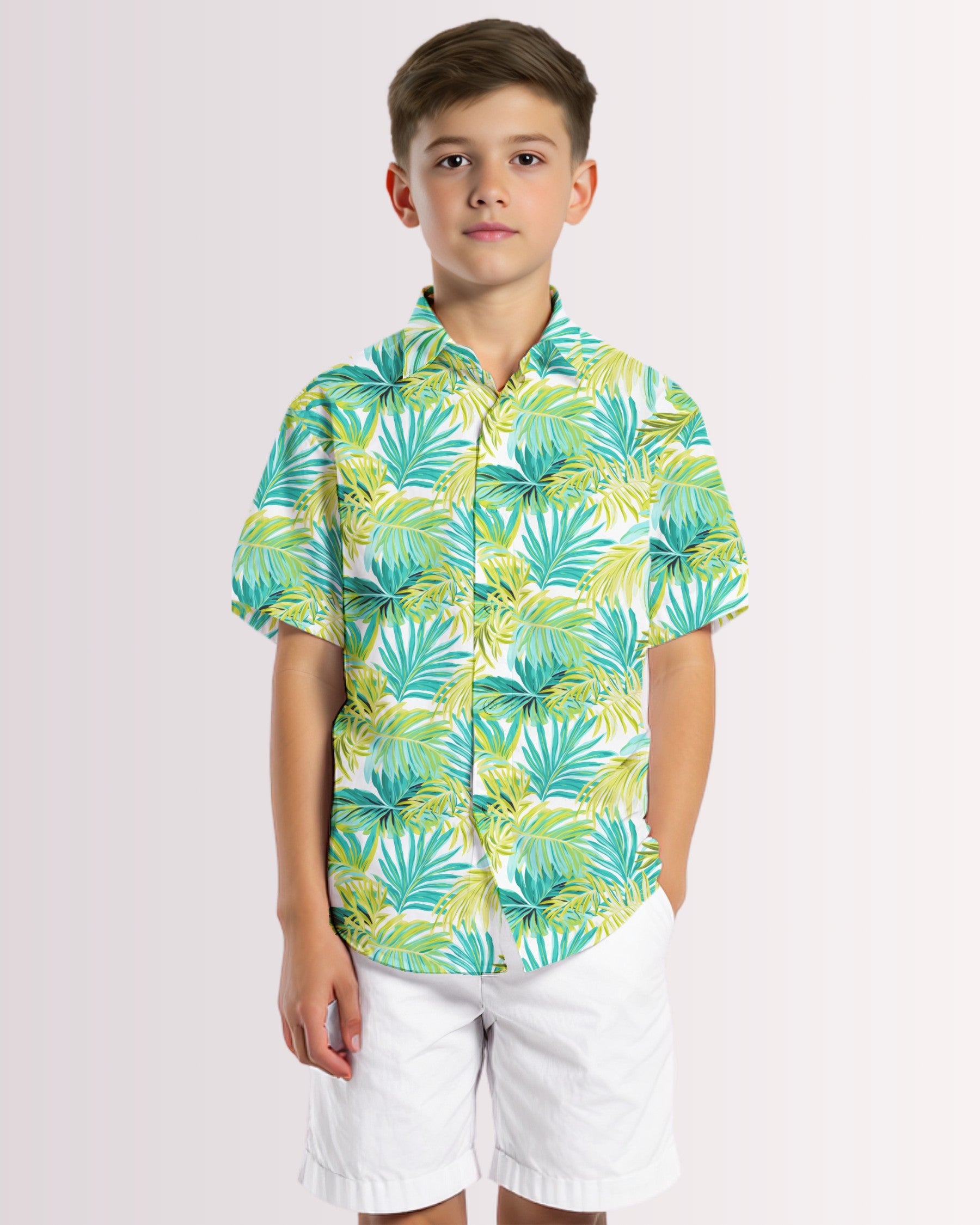 Youth Hawaiian Shirt - Palm Leaves I