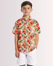 Youth Hawaiian Shirt - Orange Hawaiian III