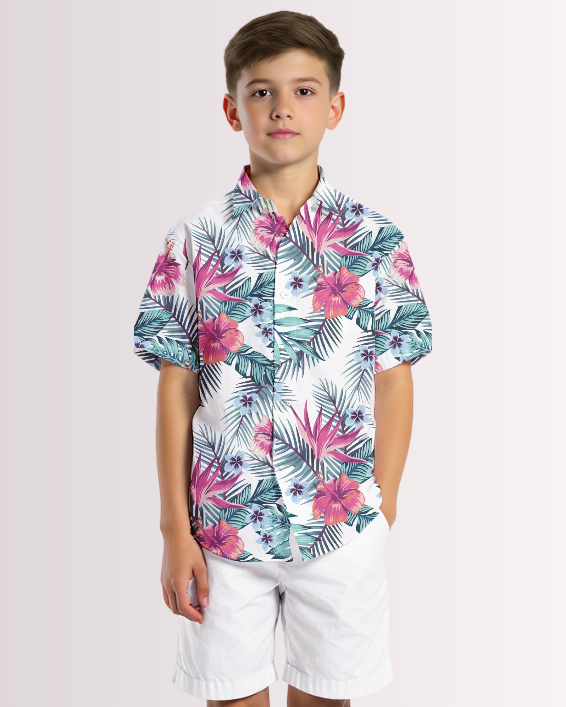 Youth Hawaiian Shirt - Tropical V