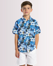 Youth Hawaiian Shirt - Blue Hawaiian I