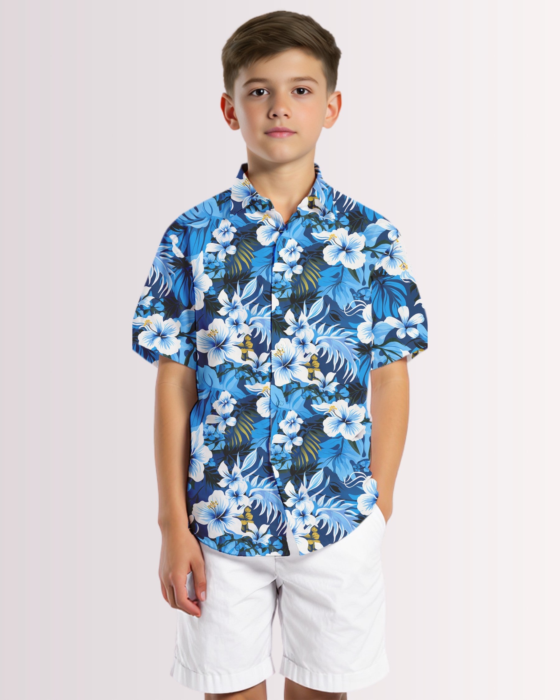 Youth Hawaiian Shirt - Blue Hawaiian I