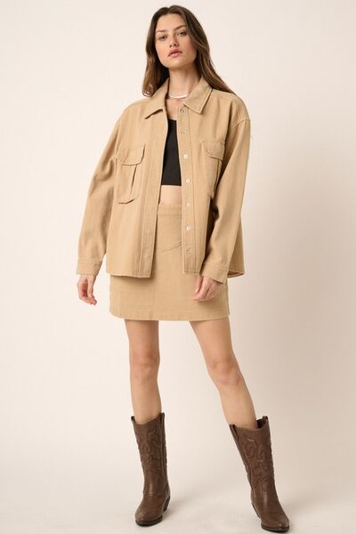 Mittoshop Zipper Back Twill Mini Skirt.