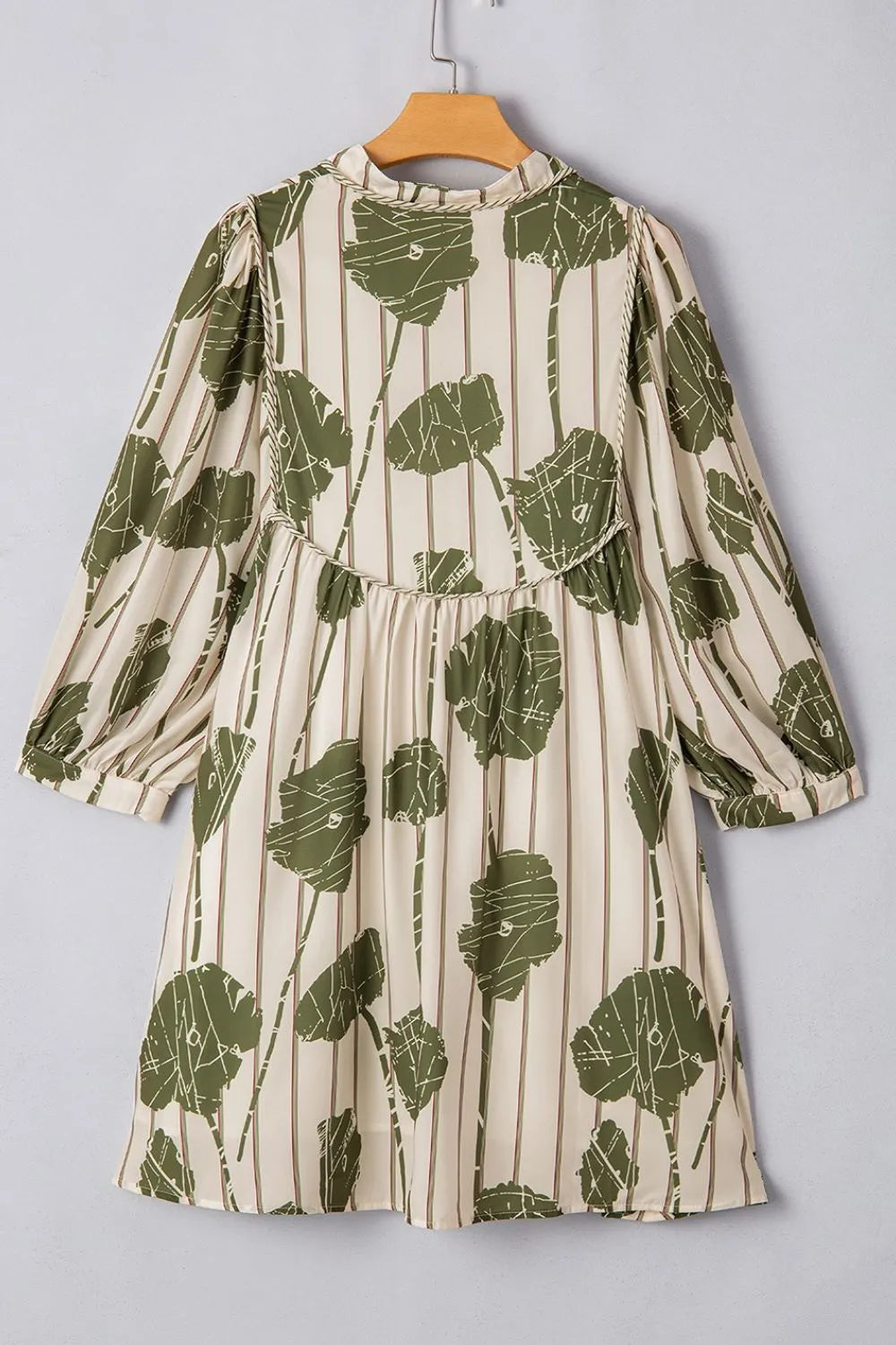 Printed Tie-Strap Tiered Mini Dress - Ruffled & Smocked.