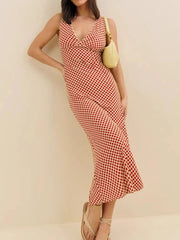 Adora Print Spaghetti Strap Maxi Dress with Pockets.