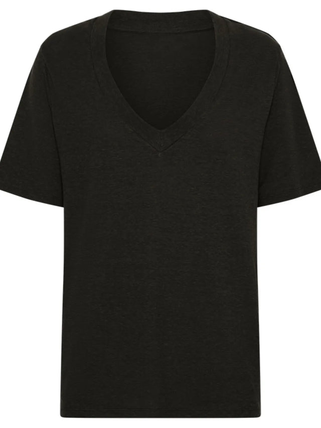Solid V-Neck Short Sleeve T-Shirt