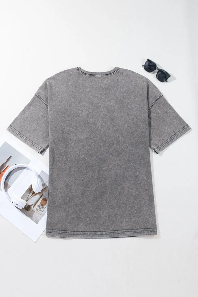Mineral Wash Half Sleeve Vintage T Shirt
