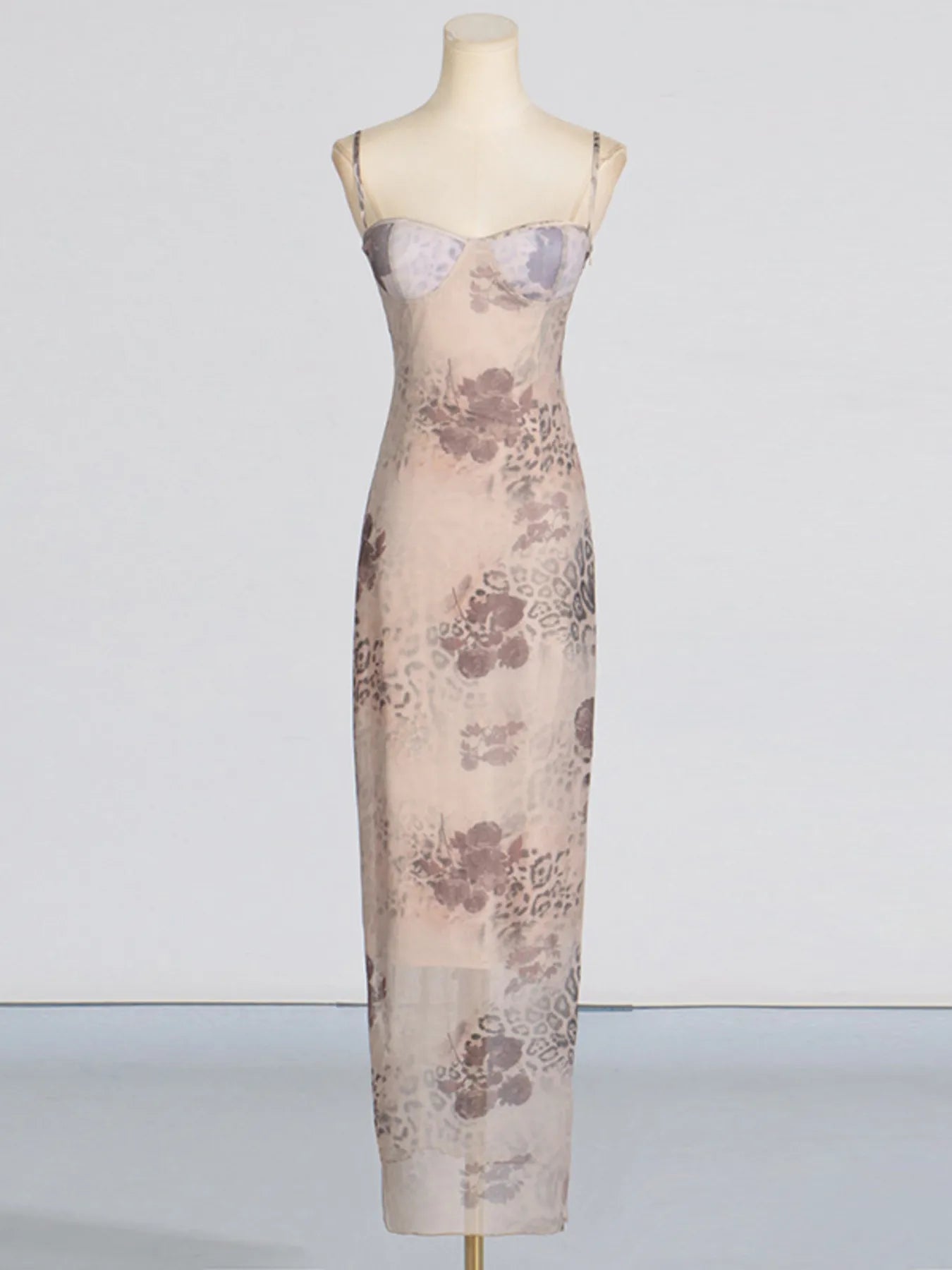 Plus Size Printed Sweetheart Neck Maxi Cami Dress - Smocked & Tiered.