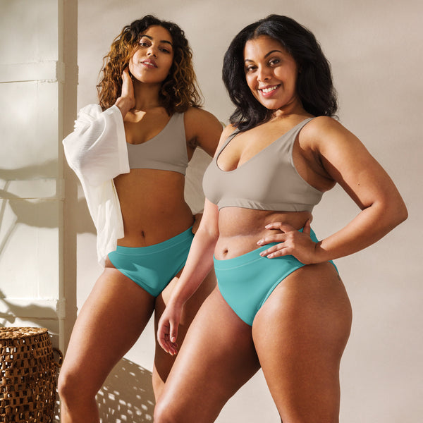 Medium Teal High-waist Bikini Bottoms