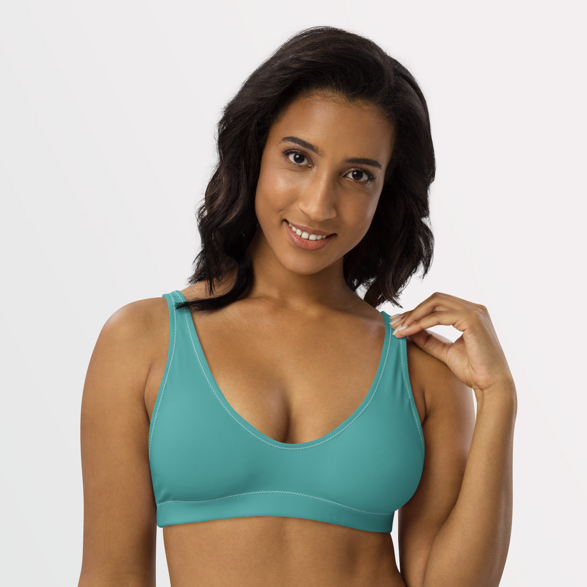 Medium Teal Bralette Bikini Top