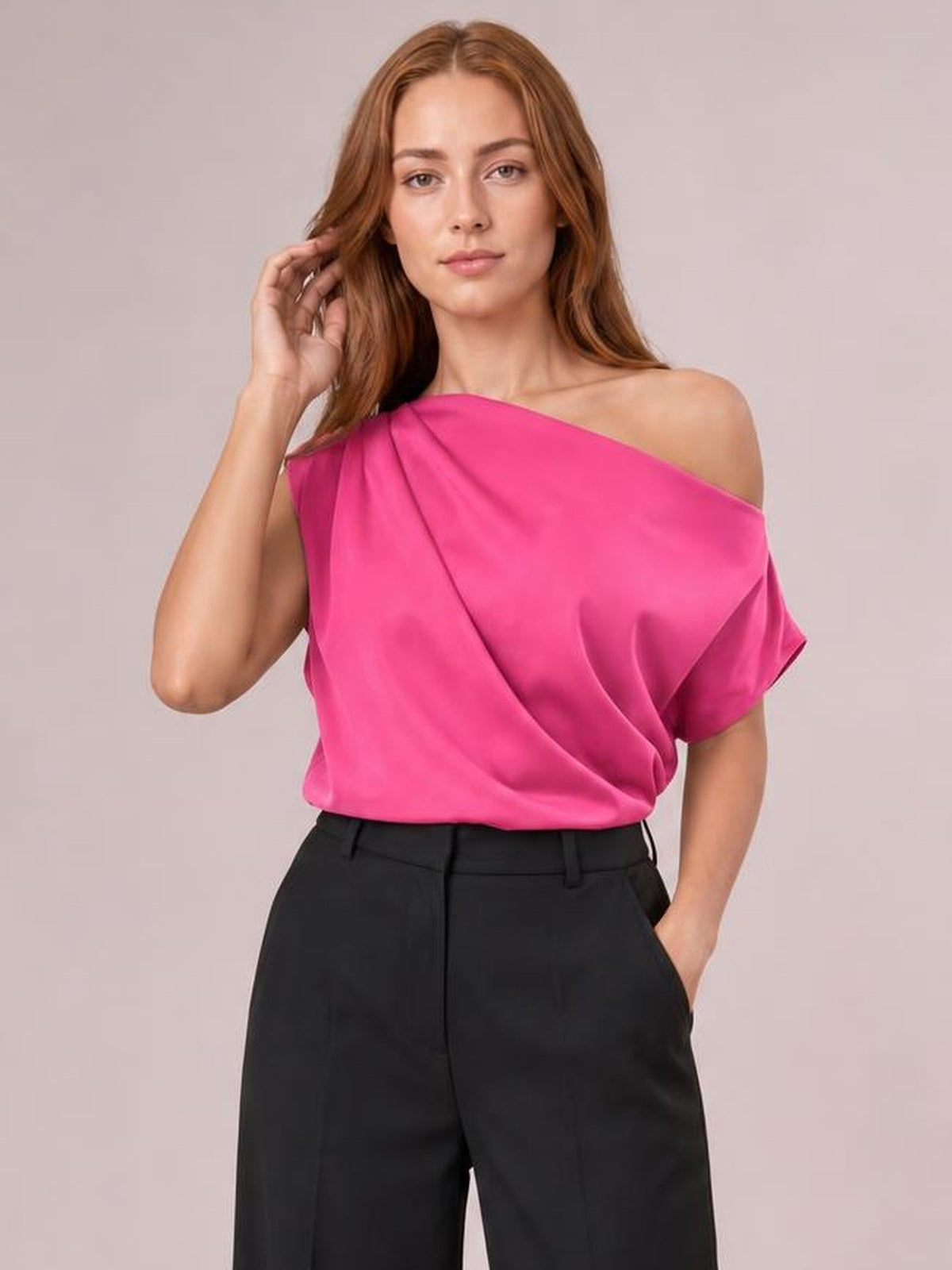 Asymmetrica One-Shoulder Draped Blouse · Rule Full Body - Medium / Three-Quarter