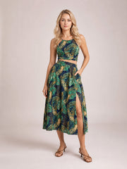 Printed Cami and Slit Skirt Set · Hero Full Body