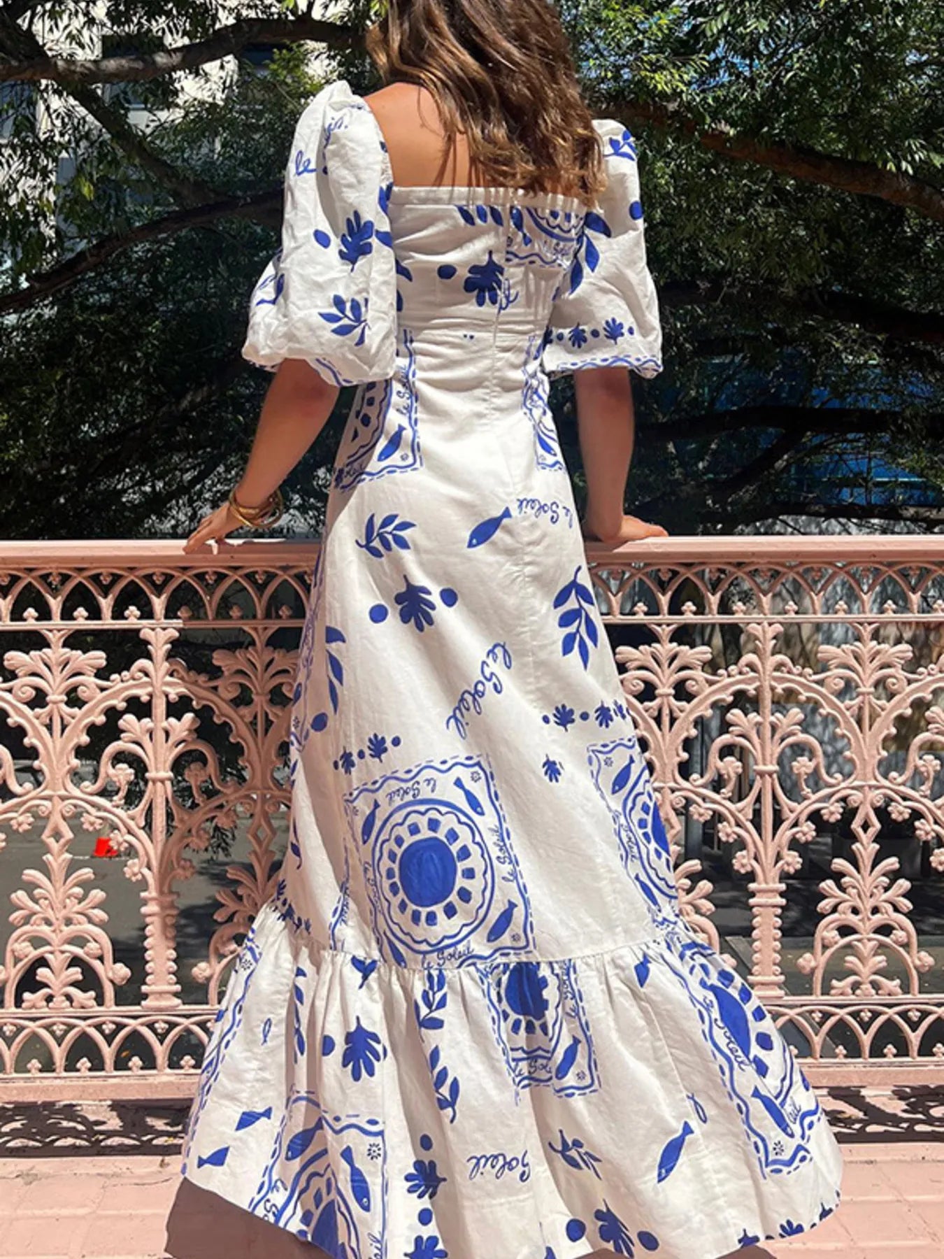 Floral Strapless Ruffle Dress - Smocked & Tiered.