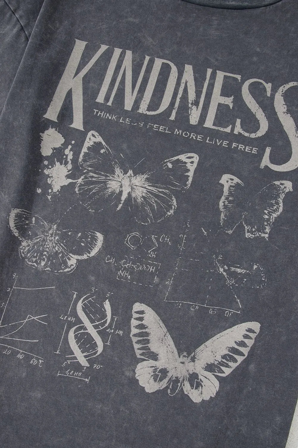 Kindness Butterflies Graphic Mineral Wash Loose Tee