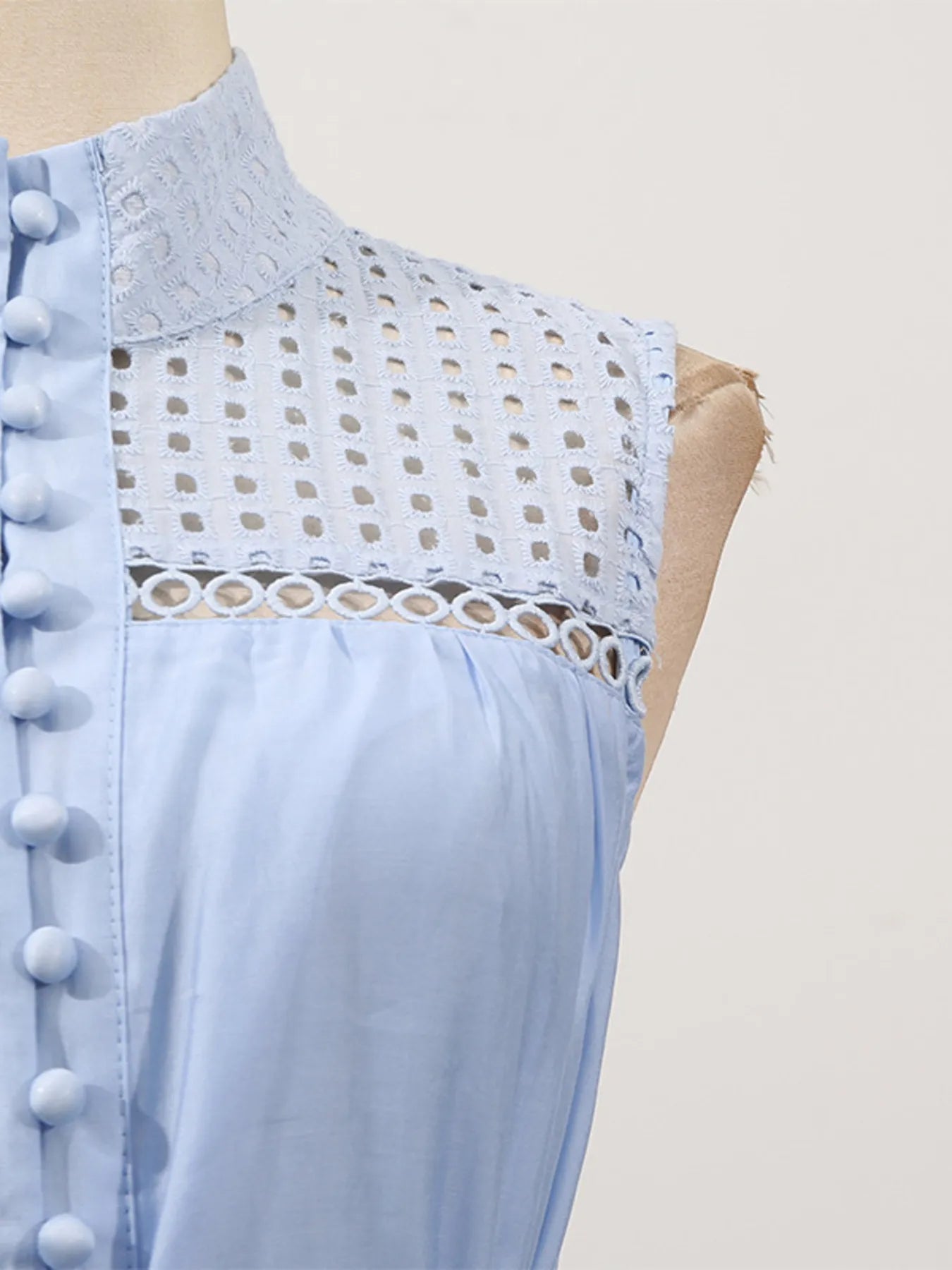 Lace Detail Contrast Trim Mini Cami Dress - Tied.