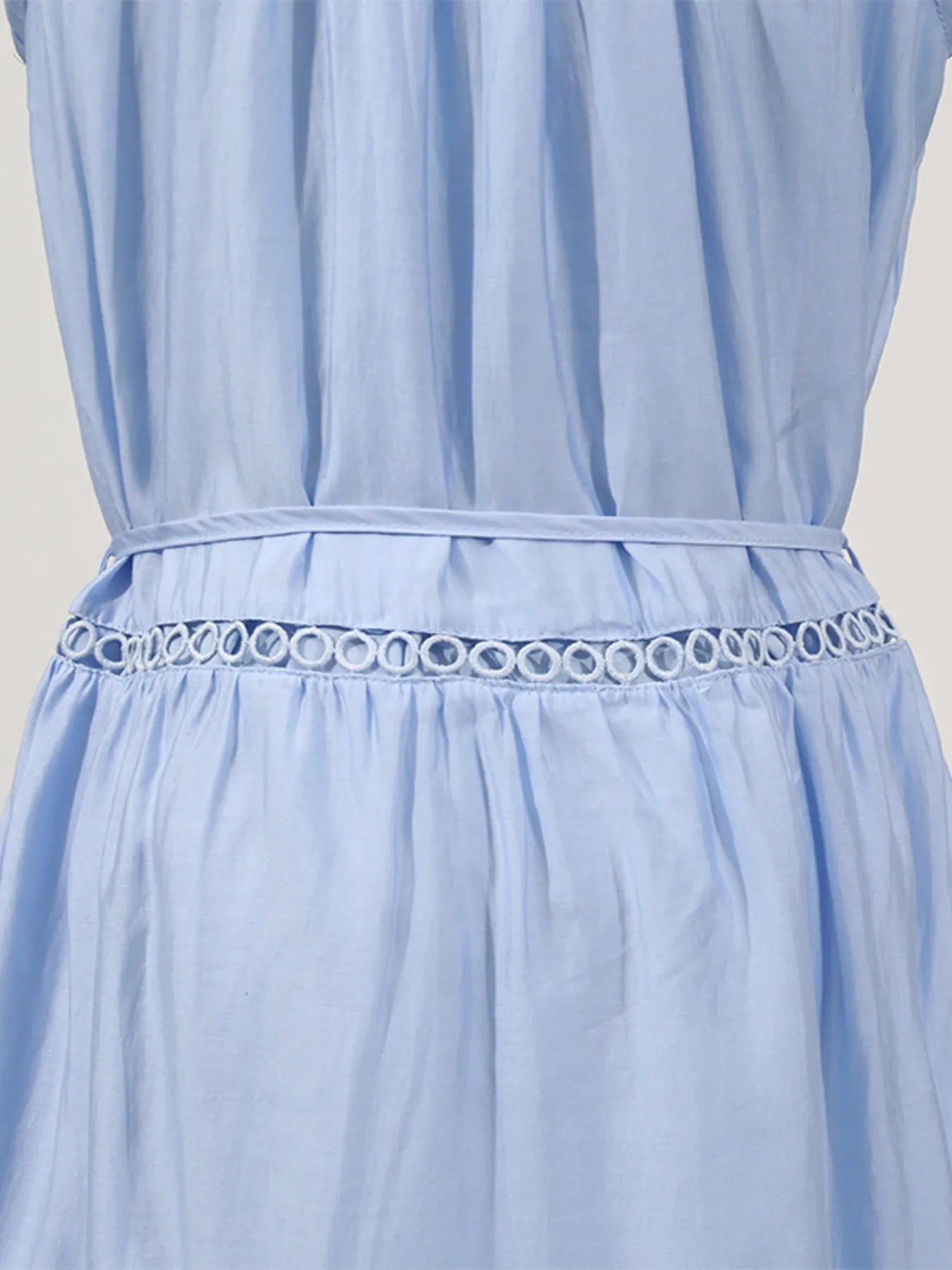 Lace Detail Contrast Trim Mini Cami Dress - Tied.