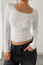 Lace Detail Long Sleeve T-Shirt